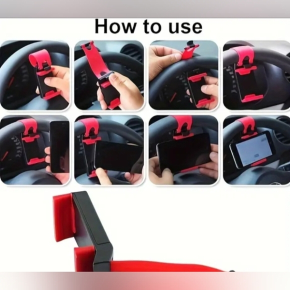 BIG BOOM® Universal Car Steering Wheel Bike Clip Mount Holder for Cellphone Pink - Picture 13 of 13